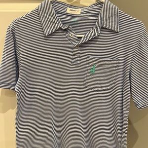Johnnie O blue white stripe polo shirt. Super soft! Size 10